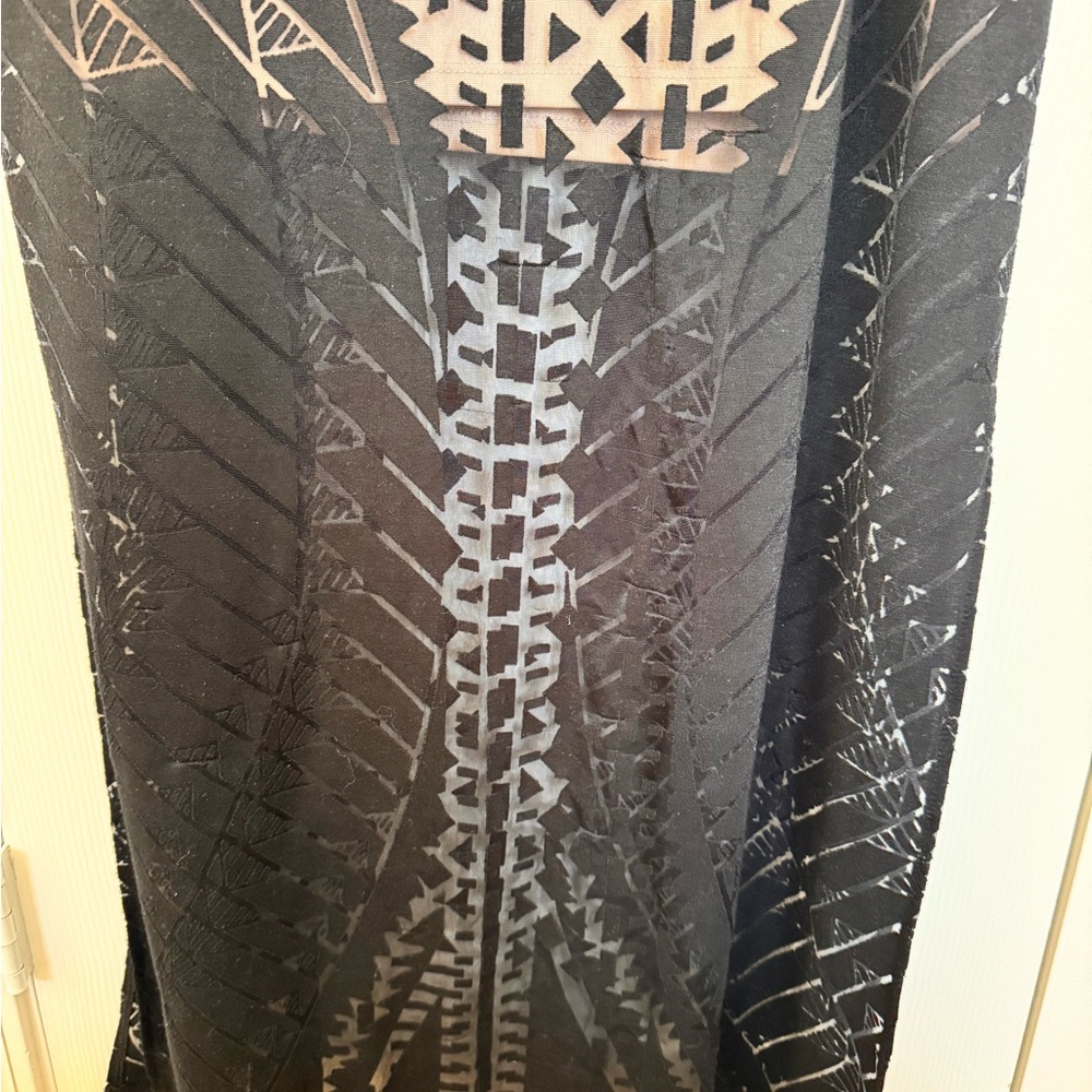 Mossimo Black With Tan Slip, slits on both sides Geometric Details Dress - Picture 3 of 6